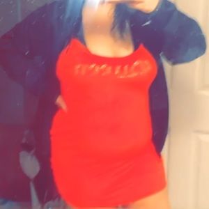 Mini red dress